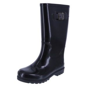 Womens Rain Boots 7 Rugged Outback Tsunami Black Slick Upper Tall Waterproof